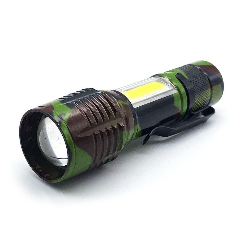 Lanterna Tática LED Recarregável 3 em 1 SOS Mini Multiuso